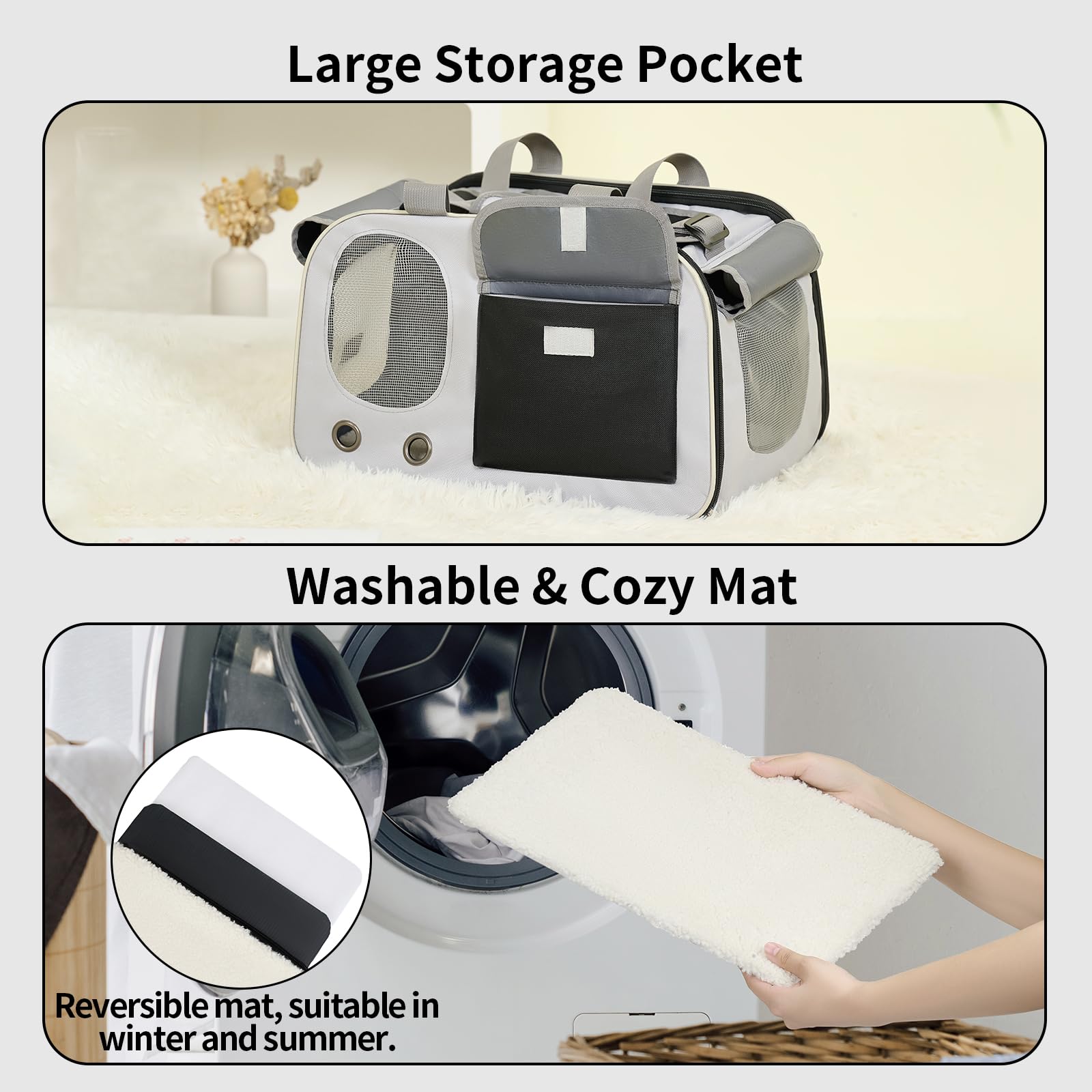 Hannadepot reversible mat with large front pocket for storage