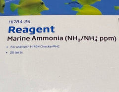 Hanna Instruments Marine Ammonia Checker reagents 25 tests enable precise, traceable ammonia testing for aquariums
