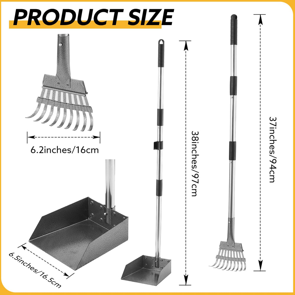HANTOP pooper-scooper-rake extended reach for ground pickup