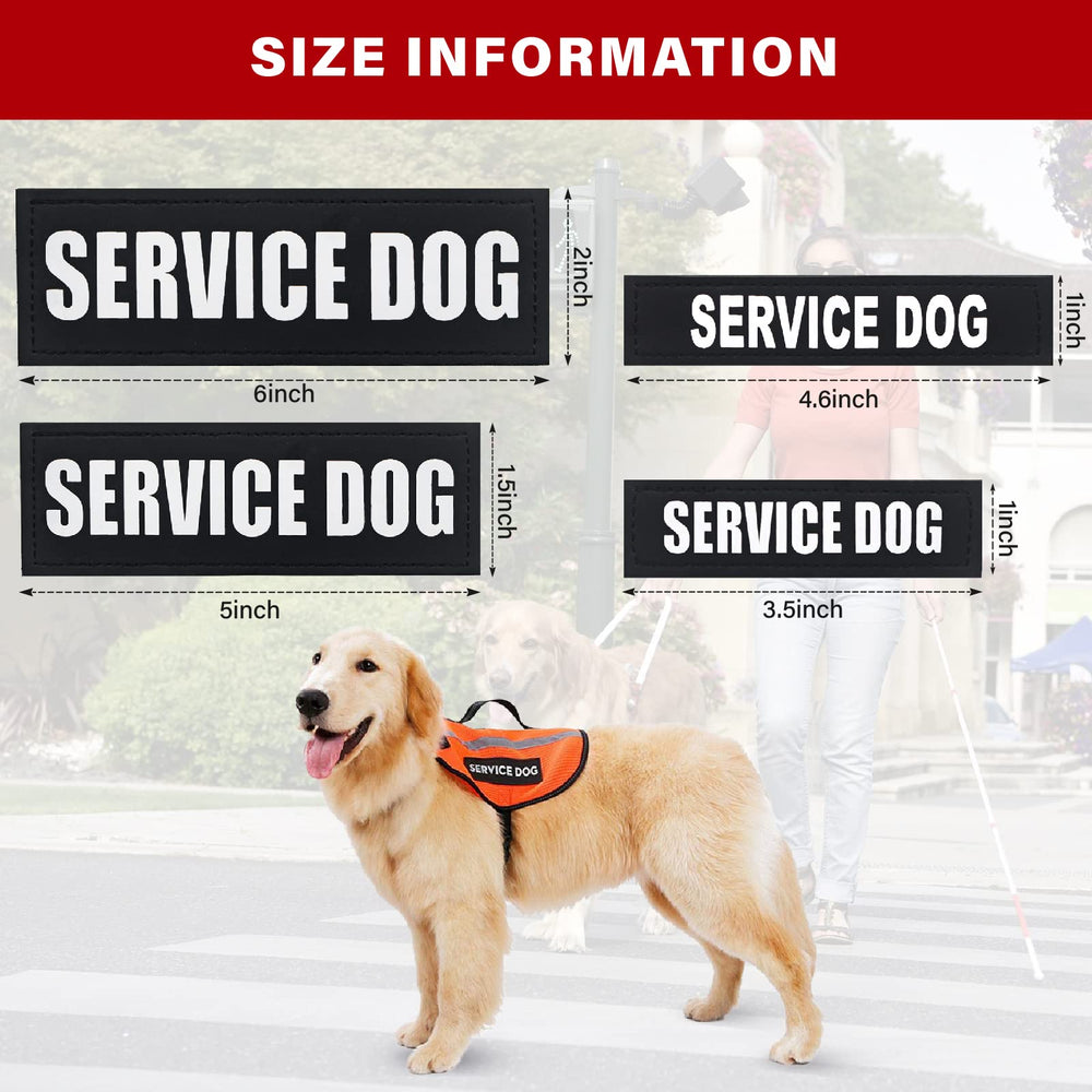 HANWER service dog patch shown on a harness vest for easy visibility and identification.