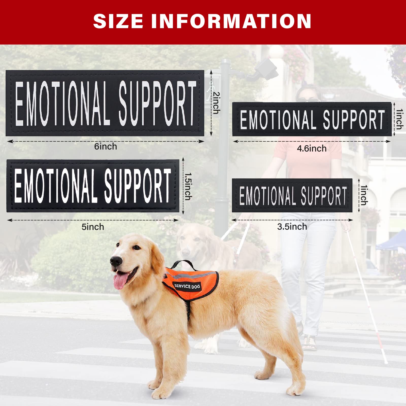 HANWER service dog patch removable backing enables easy on-and-off labeling