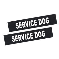 HANWER service dog patch with removable hook backing on harness for quick, secure attachment.