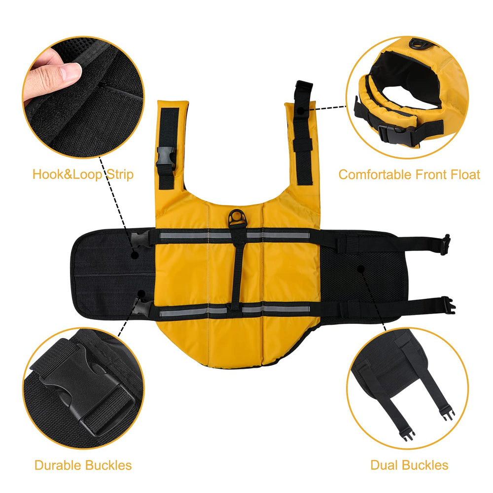 HAOCOO dog life jacket top handle for quick grab during water play