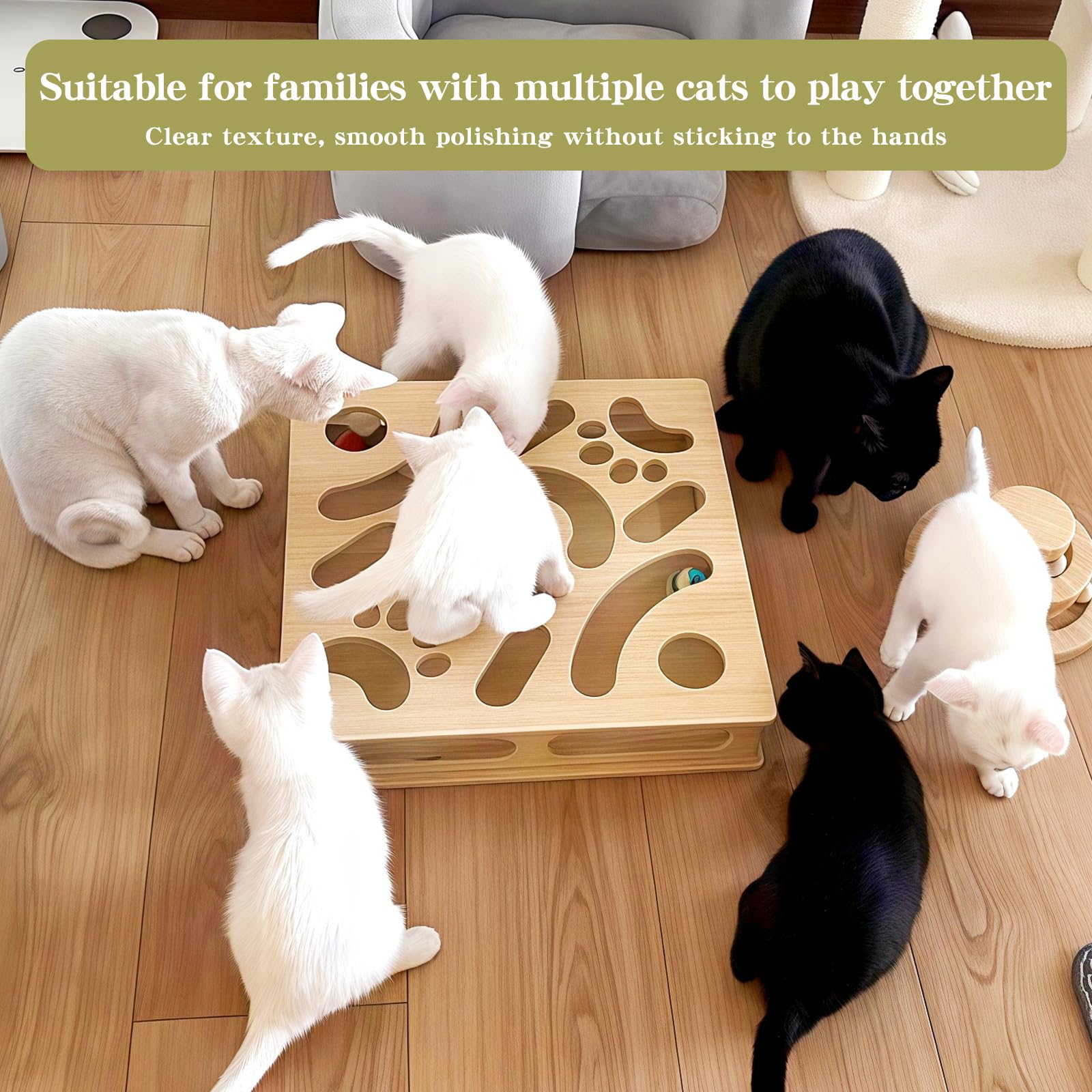 HaoCpetslian interactive cat puzzle box ships assembled for immediate use.