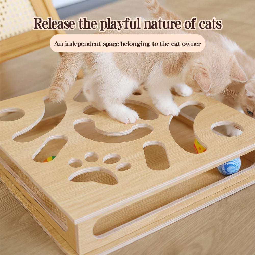 HaoCpetslian cat puzzle box with balls included for extended play.