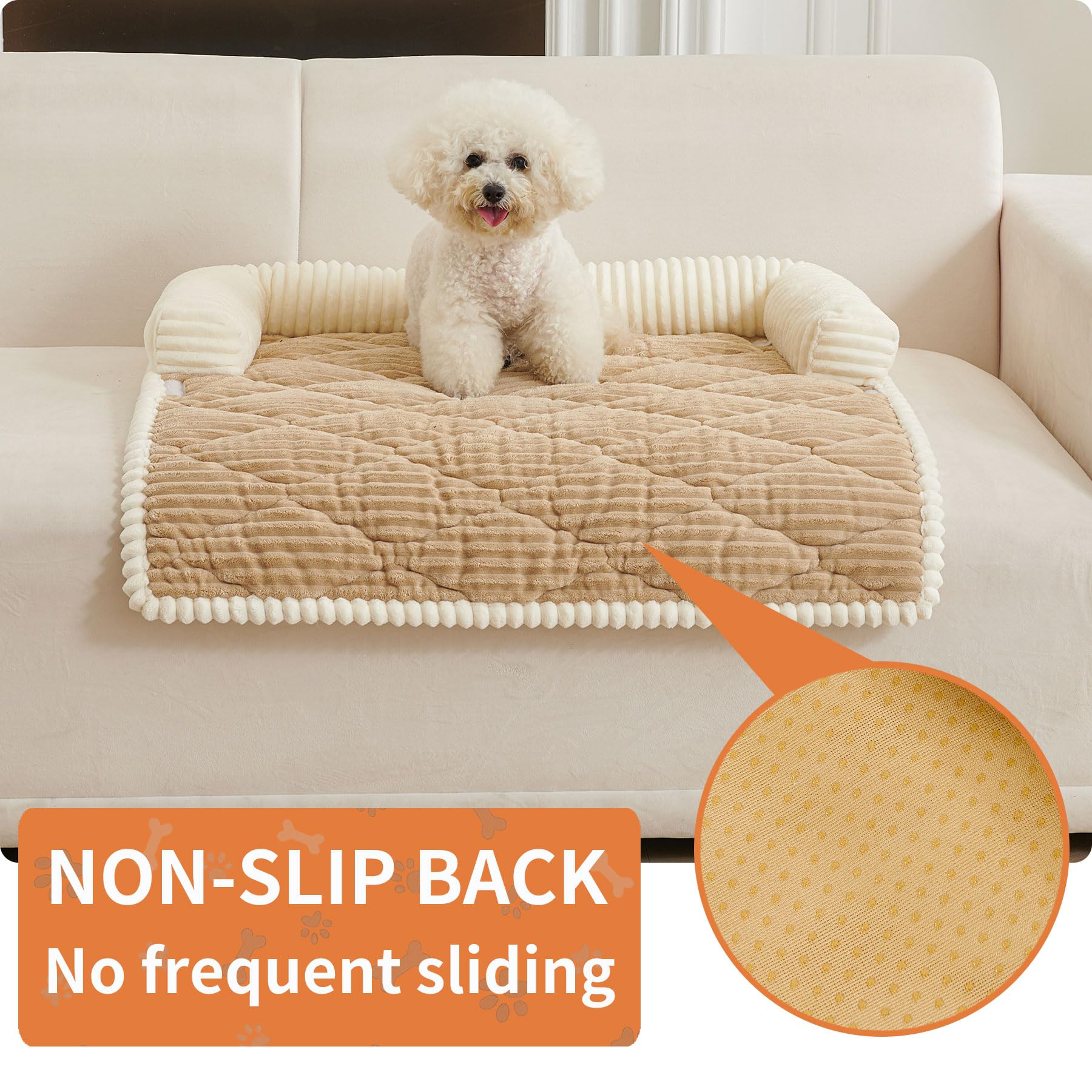 HAOMAIJIA dog couch bed all-seasons with removable summer mat for cooling.