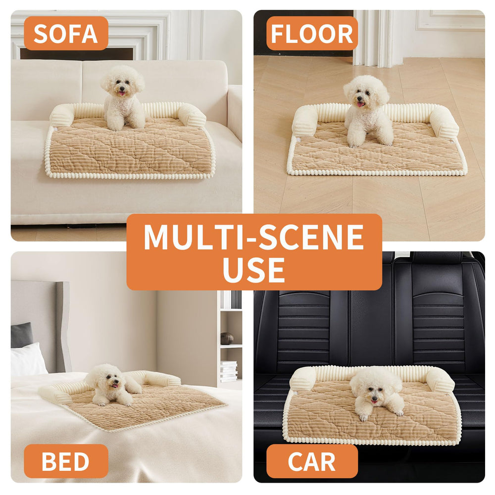 HAOMAIJIA dog couch bed easy clean with machine-washable cover.