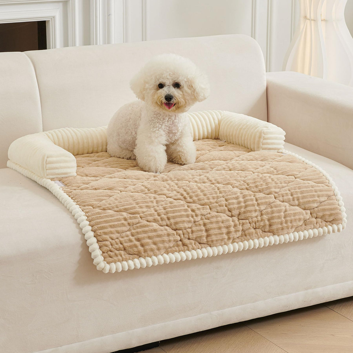 HAOMAIJIA dog couch bed soft velvet fabric for plush comfort and durability.
