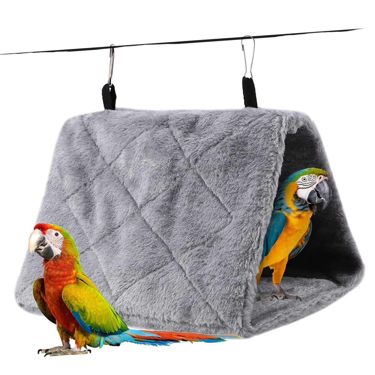 Haosie warm bird nest house closeup shows plush fabric for cozy resting