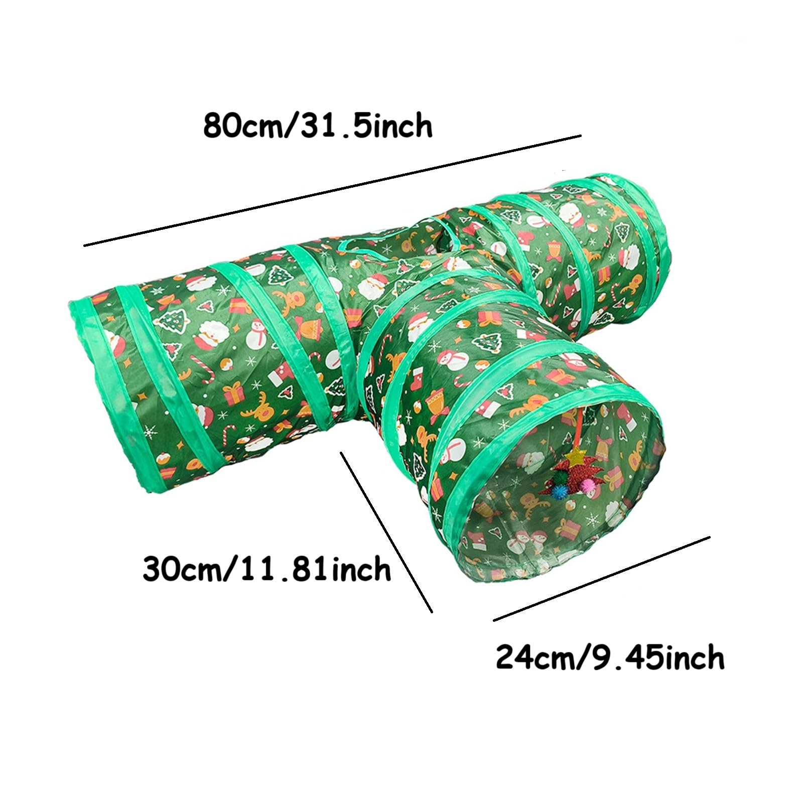 Haourlife Christmas Cat Tunnel portable design—foldable for travel and visits.
