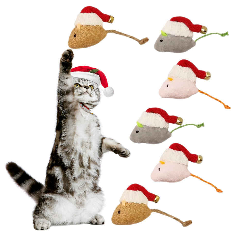 Haourlife handmade crochet hats on plush mice offering durable, cozy play accessories.