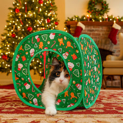 Haourlife Holiday Cat Gift Playhouse blends festive style with active, safe amusement.
