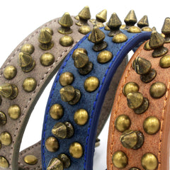 haoyueer spiked dog collar blue1 buckle closeup highlights sturdy hardware for leash safety