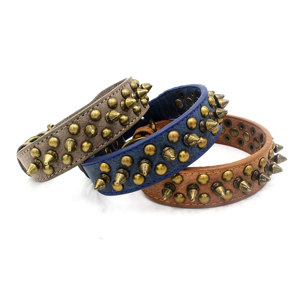 haoyueer spiked dog collar blue1 studs detail adds edgy style
