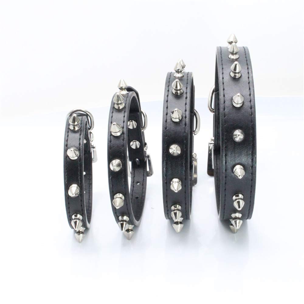 haoyueer spiked dog collar rivets closeup highlights durable PU leather details