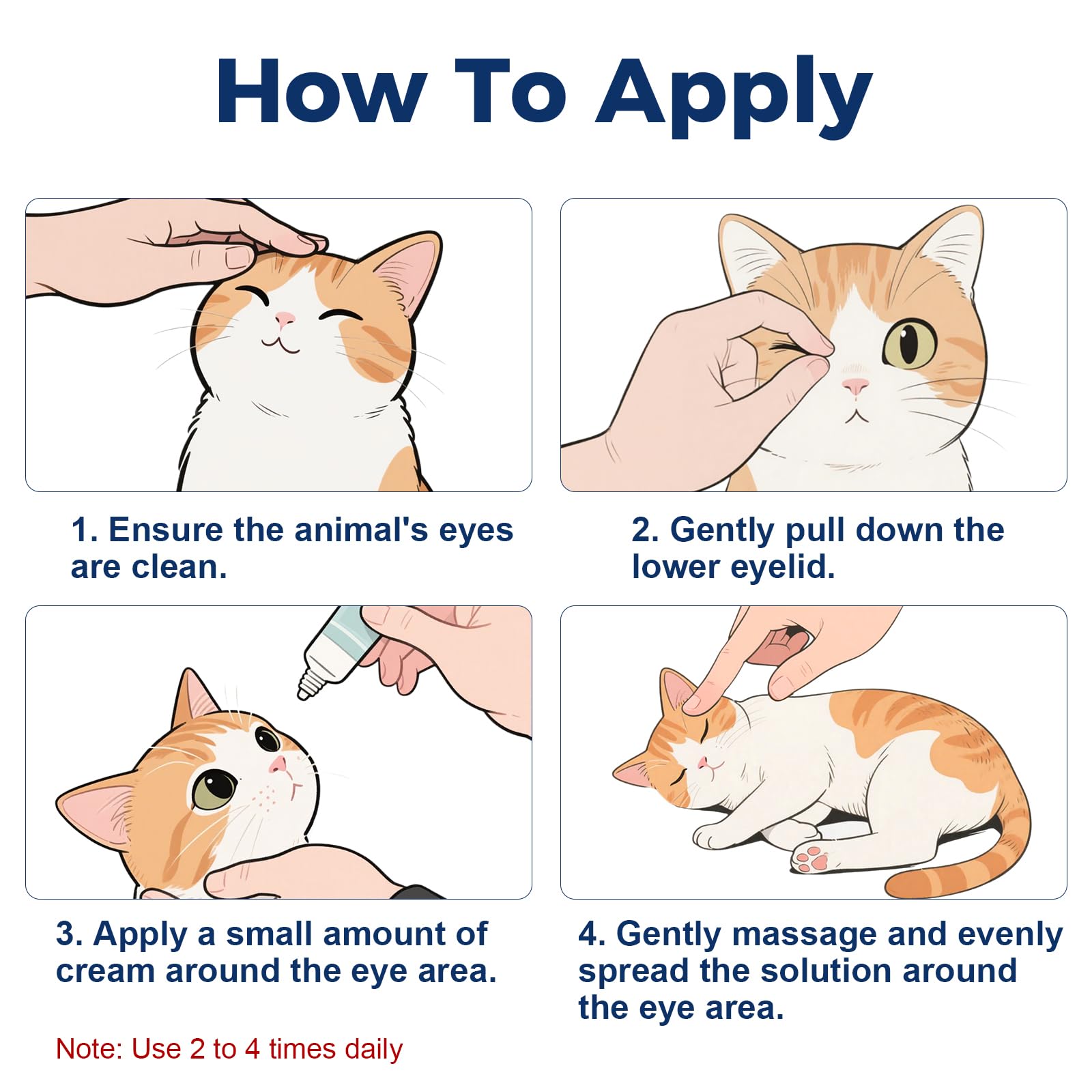 HAOYUSTORE-applying-eye-cream-to-pet shows simple, mess-free application around the eye area.
