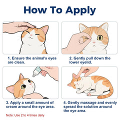 HAOYUSTORE-applying-eye-cream-to-pet shows simple, mess-free application around the eye area.