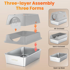 HAPAW 135° flip-top design enables partial lid lift for scooping without full lid removal.