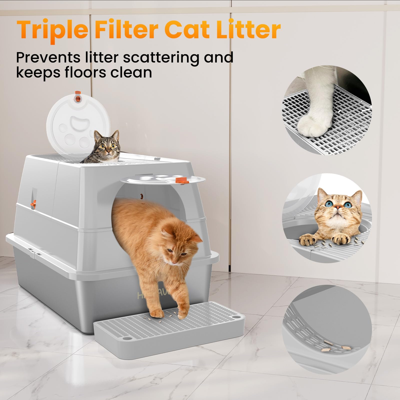 HAPAW carbon odor-filter at the vent helps absorb odors for a fresher space.