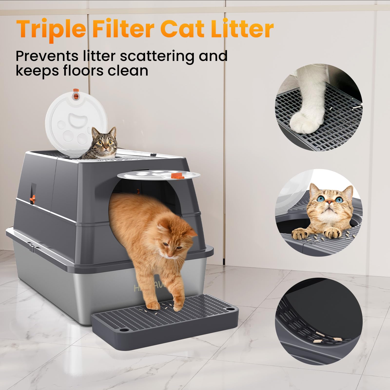 HAPAW extra-large capacity accommodates big or multiple cats