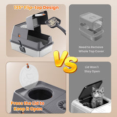 HAPAW stainless steel litter box with included litter scoop for cleanup
