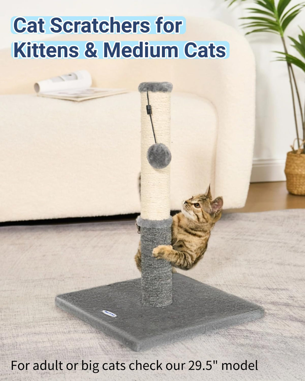 Happi N Pets scratching post displaying quick, tool-free assembly