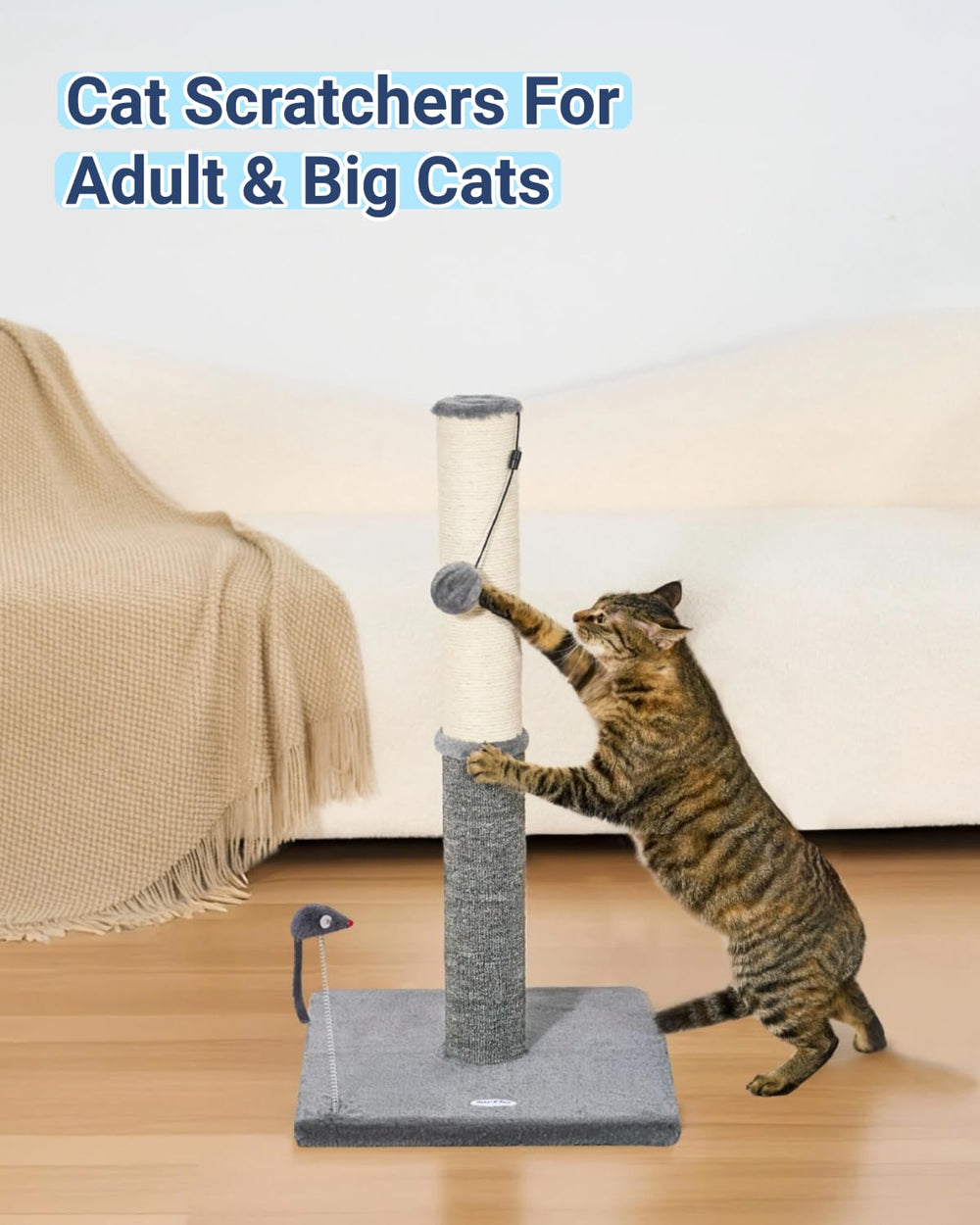 Happi N Pets durable materials include natural sisal and heavy-duty carpet