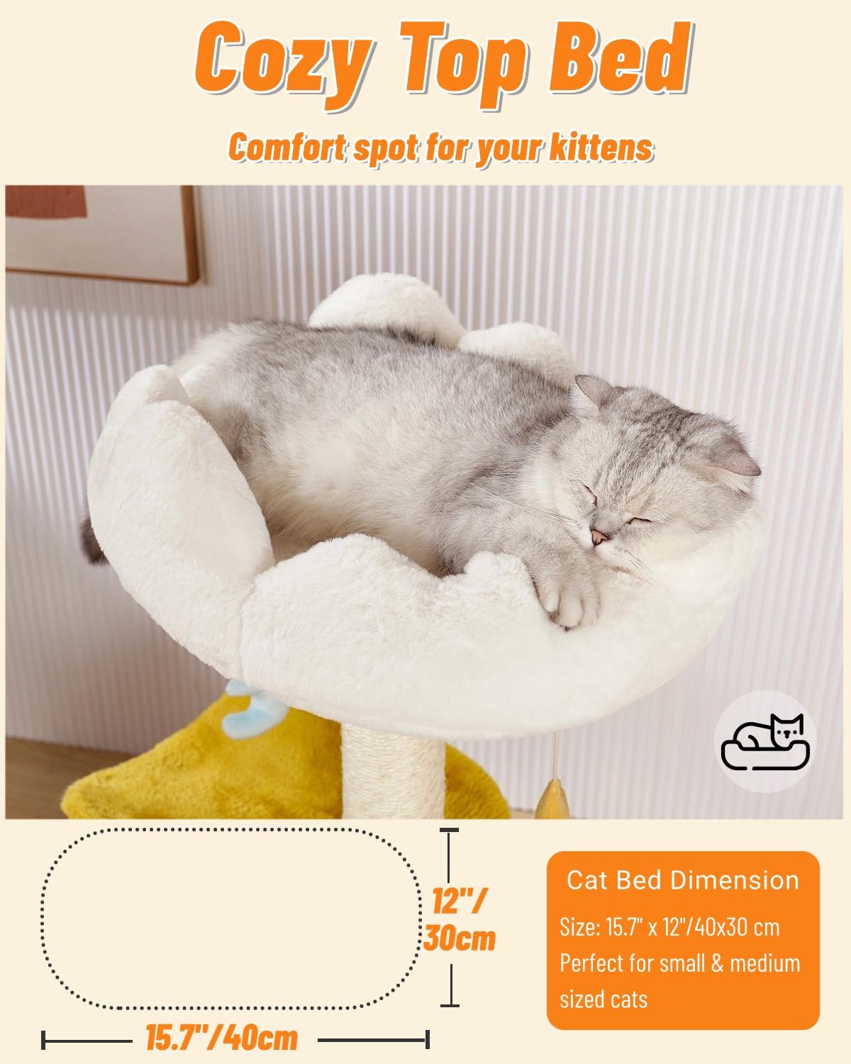Happi N Pets Cloud Cat Tree anti-tip kit enhances safety.