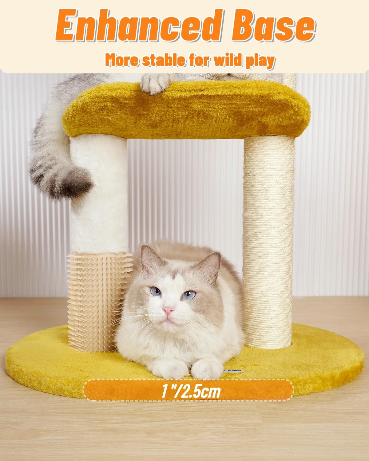 Happi N Pets Cloud Cat Tree stable base offers secure play.