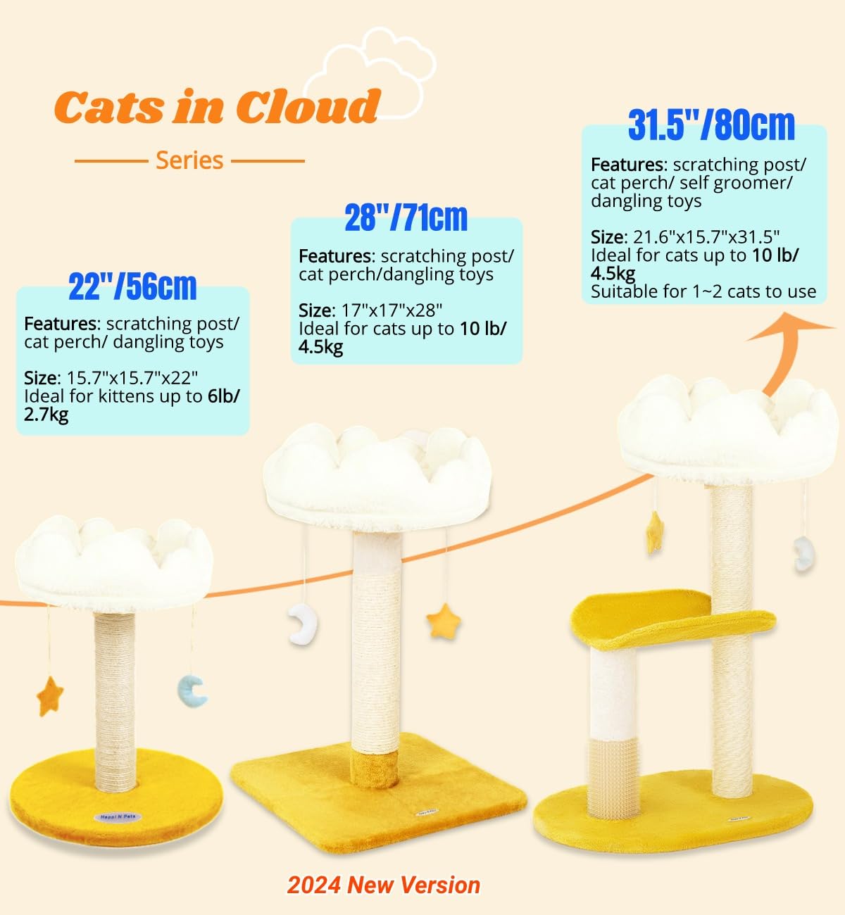 Happi N Pets Cloud Cat Tree view perch provides window-watching fun.