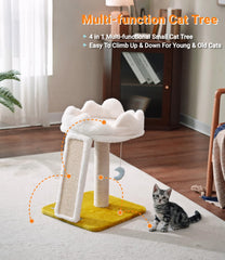 Happi N Pets Cloud cat tree tower sisal scratch pad close-up highlights durable scratching surface.