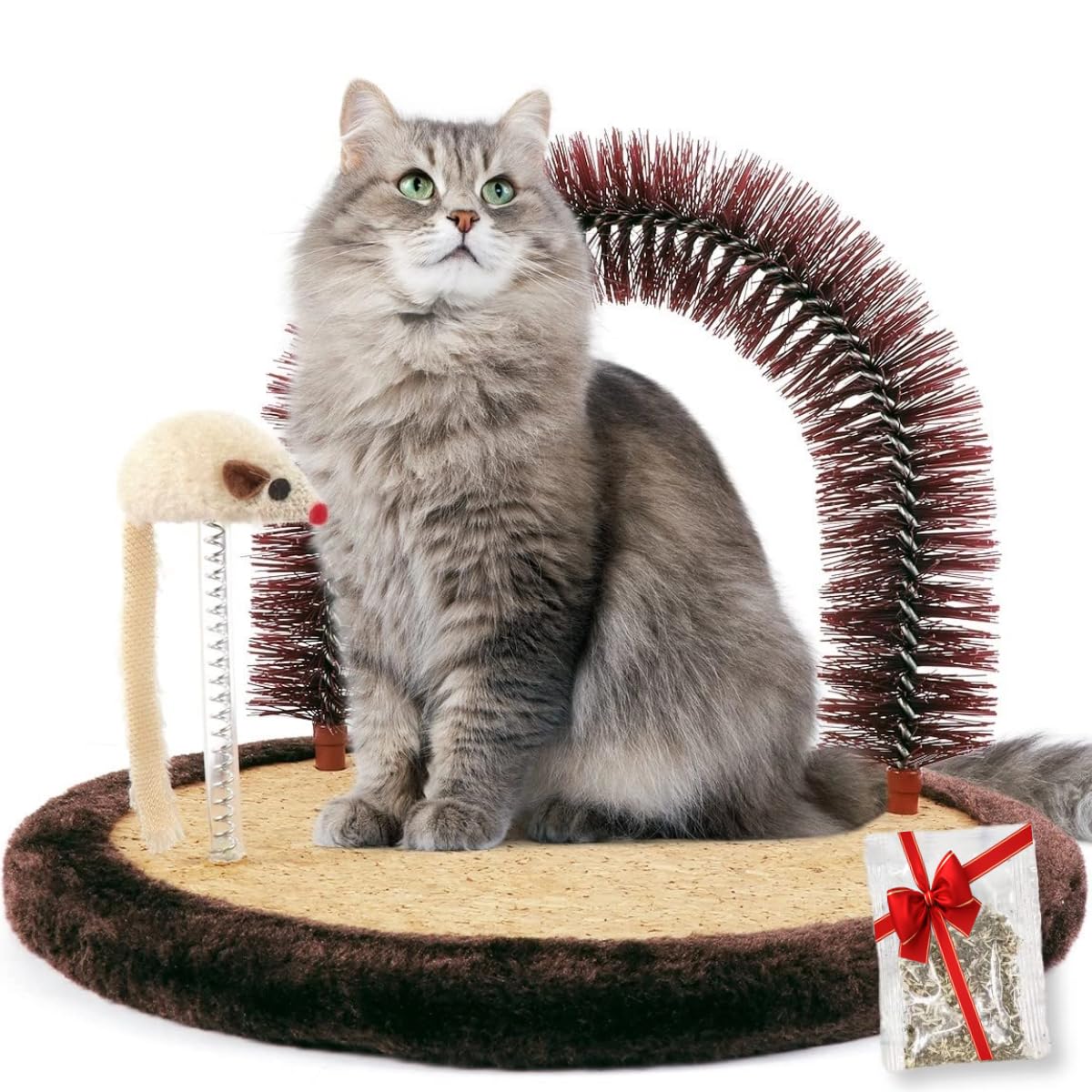 Happi N Pets Original Cat Self Groomer arch brush provides soothing massage for indoor cats