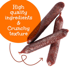 Happy Howie's Lamb Sausage Treat Dog Reward with a tasty, slow-cooked flavor for training.