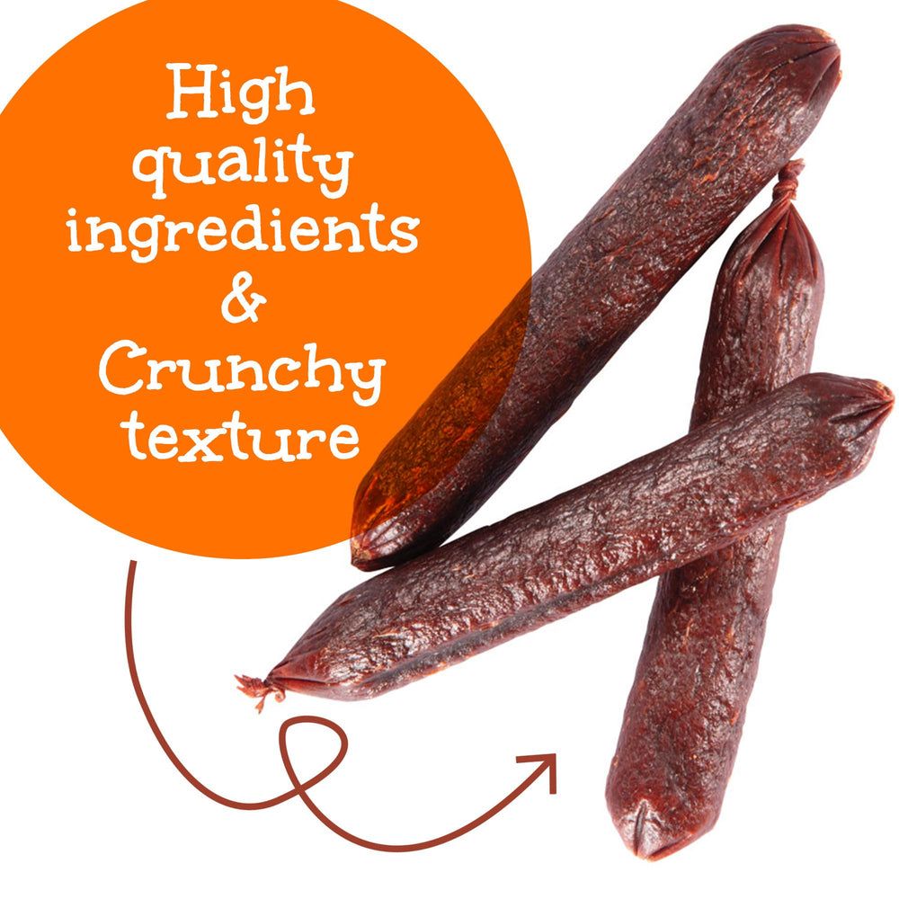 Happy Howie's ingredient list image emphasizes natural ingredients and real meat for dogs.