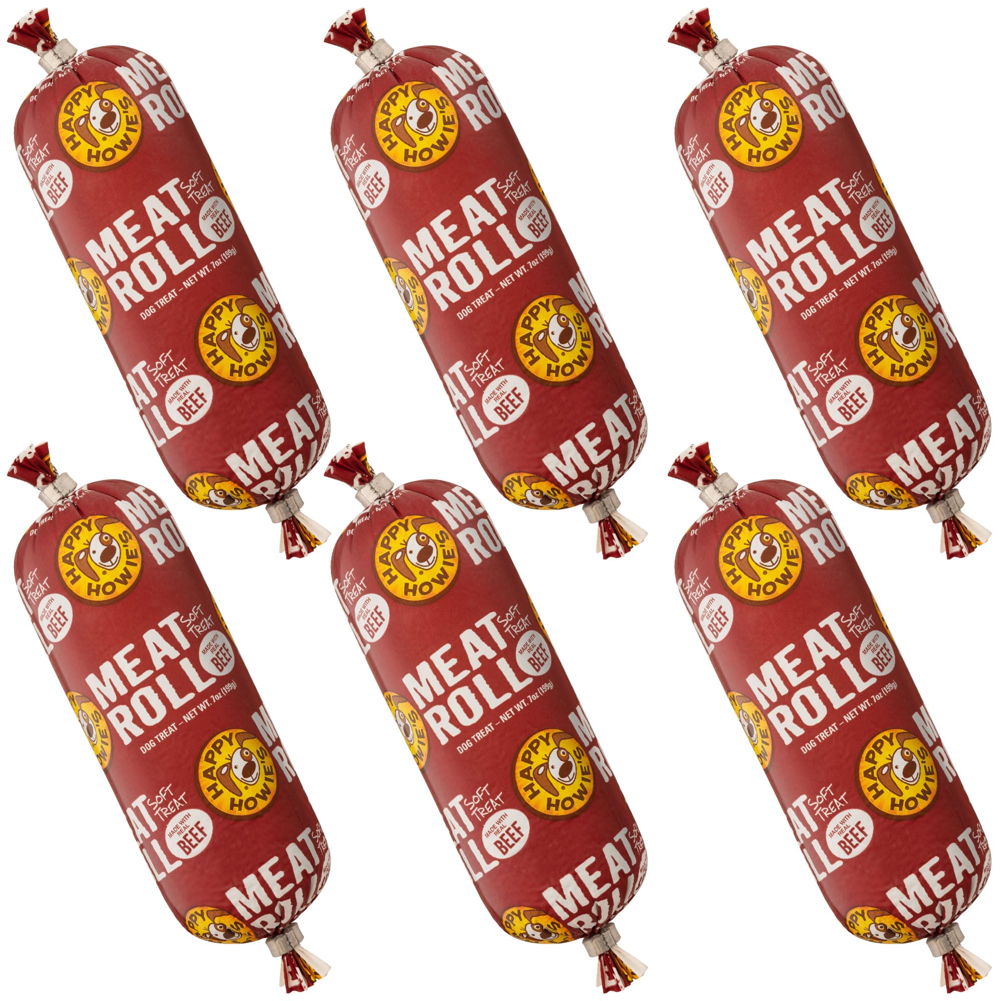 Happy Howie's Soft Meat Roll beef roll close-up shows tender texture for rewarding treats.