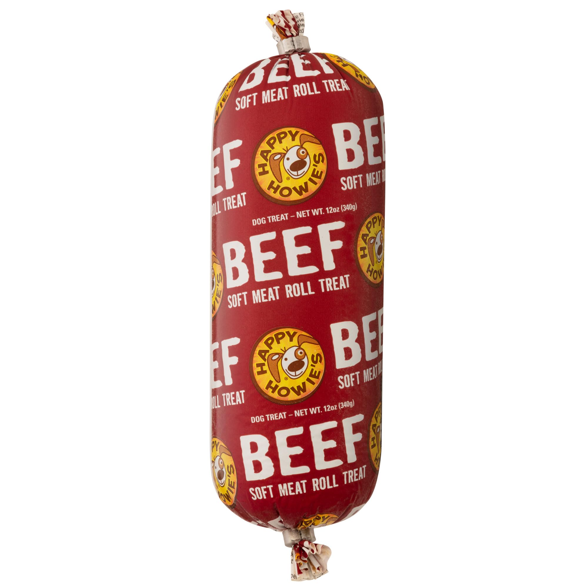 Happy Howie's Soft Meat Roll beef treat slices for convenient rewards during training or snacking.