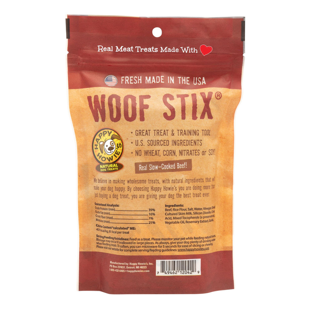 Happy Howie's Woof Stix serving suggestion; perfect for training rewards.