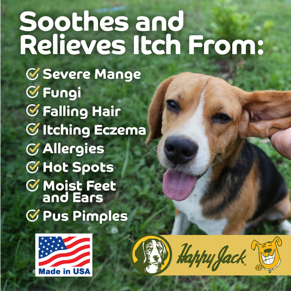 Happy Jack Dermacide Ointment application on skin demonstrates long lasting placement