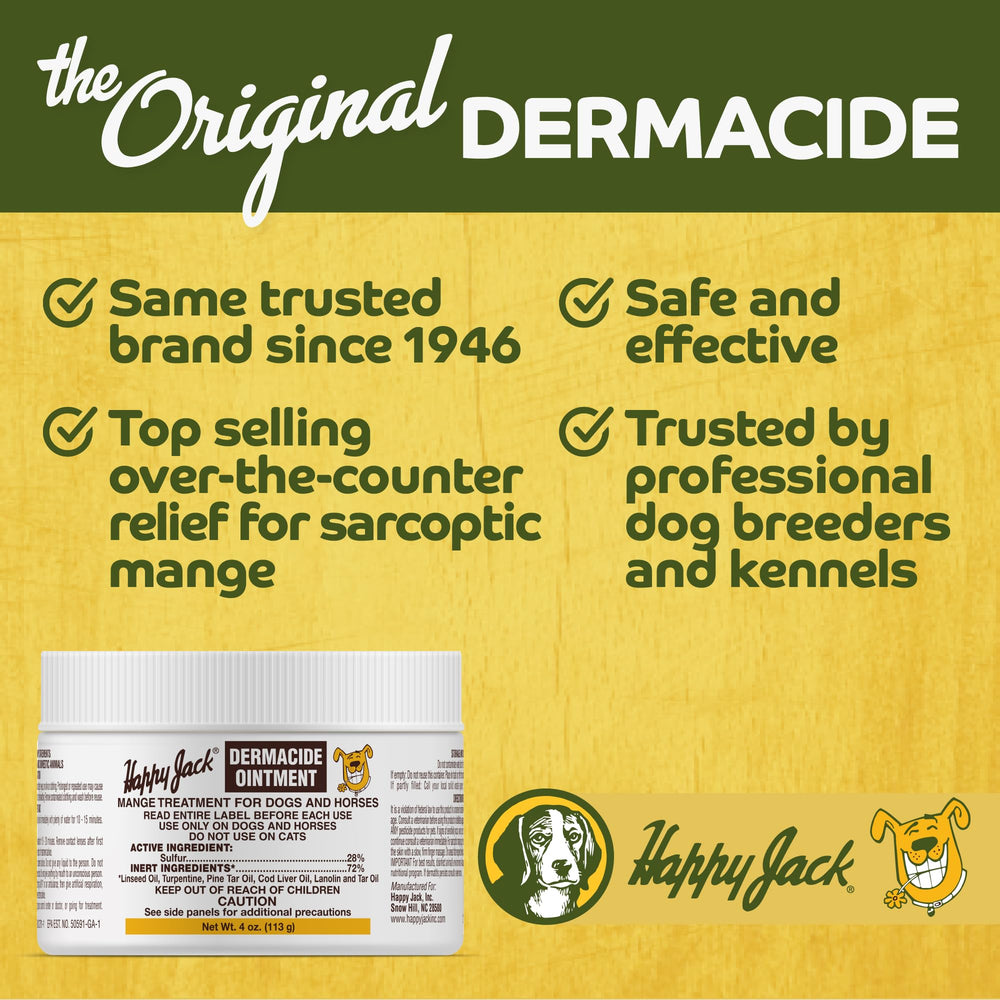 Happy Jack Dermacide Ointment near ears shows skin irritation relief