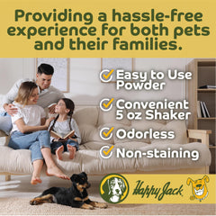 Happy Jack flea tick powder on paws and between toes supports easy grooming