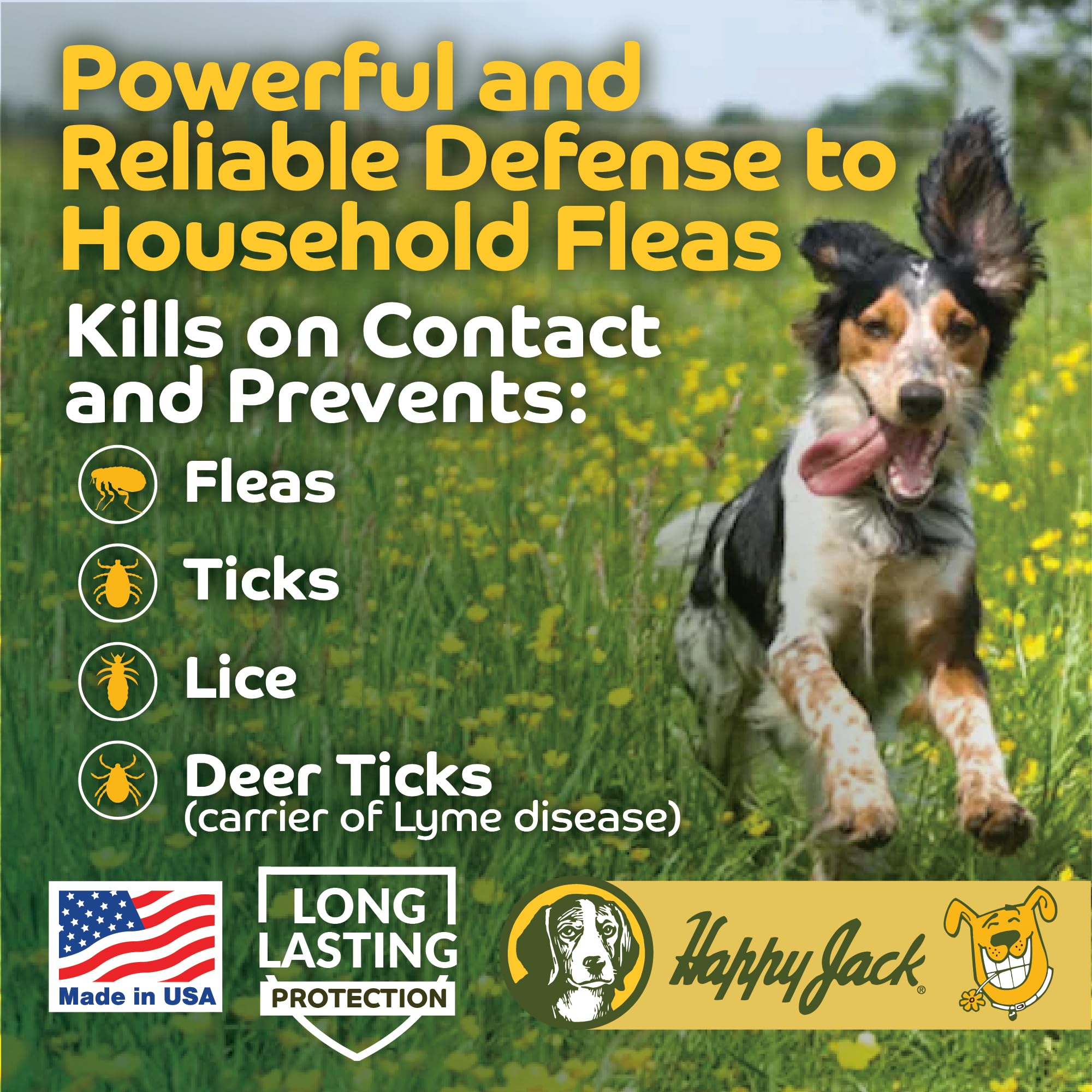 Happy Jack flea tick powder applied to dogs fur for long lasting pest control