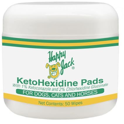 HAPPY JACK KetoHexidine pet wipes 50-count pack for convenient dog and cat cleansing