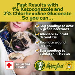 HAPPY JACK KetoHexidine premoistened wipes bottle view for easy application