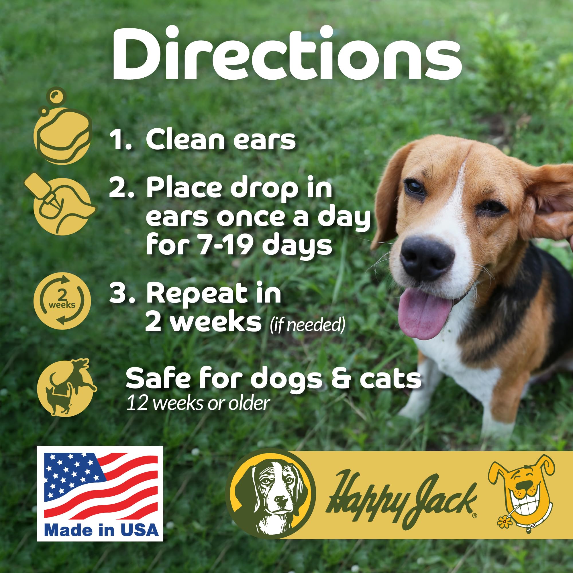 Happy Jack Mitex dog-earcare for canine ear mite relief.