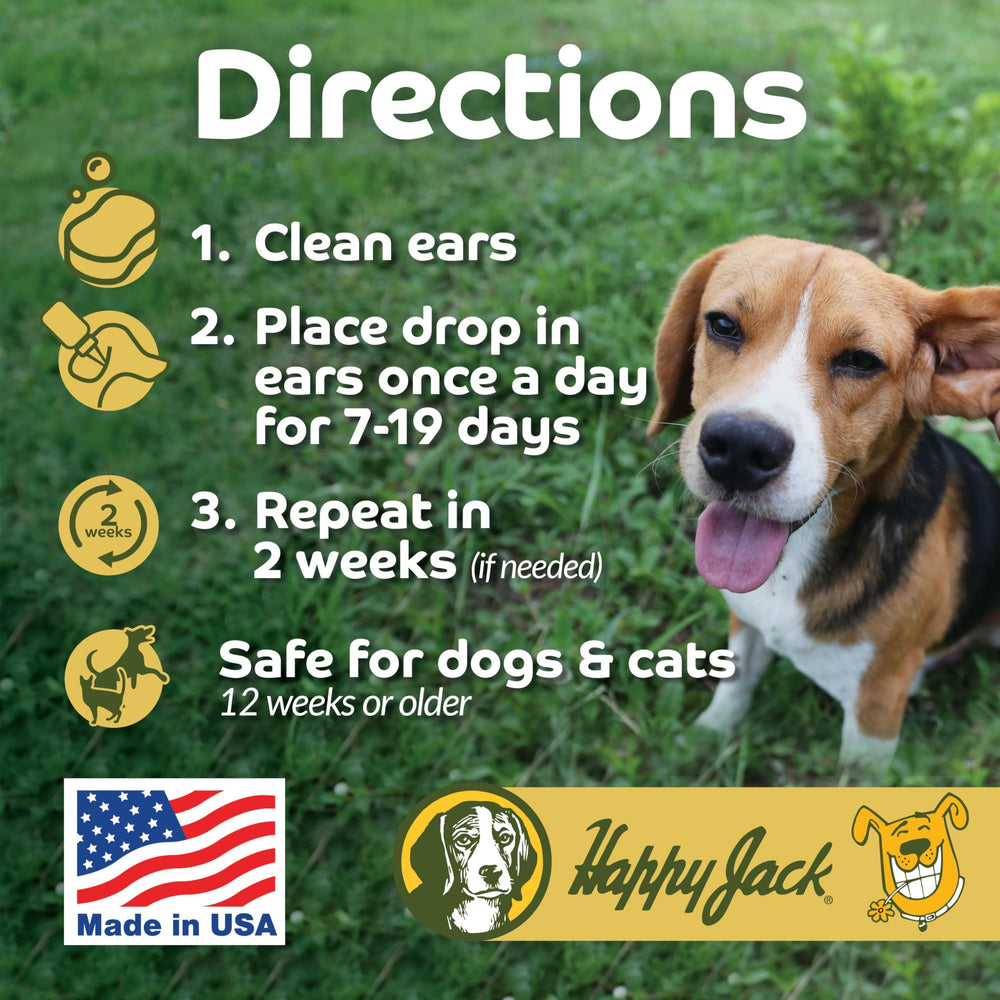 Happy Jack Mitex safety label shows use for pets 12 weeks and older.