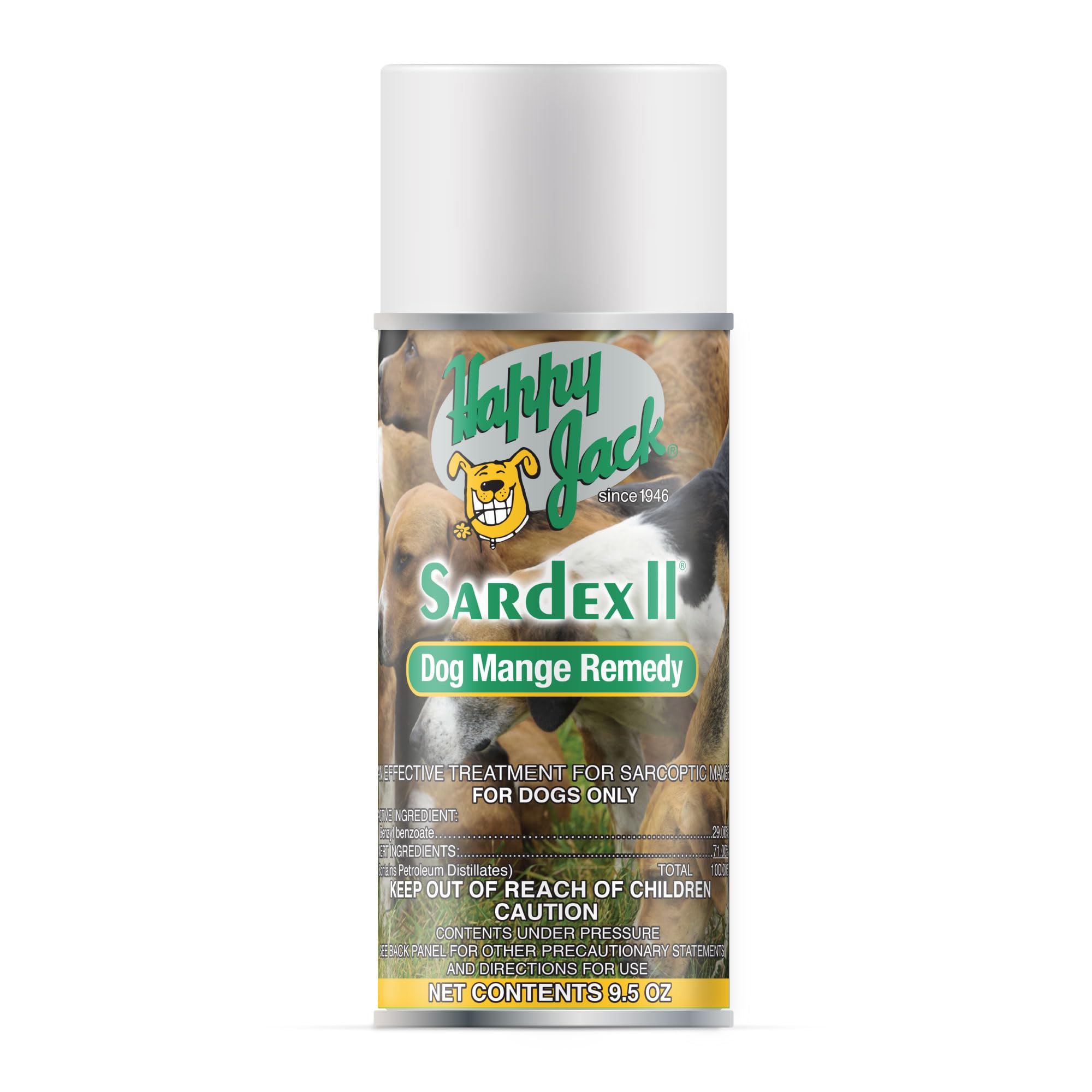 Happy Jack Sardex mange treatment bottle—easy spray for mite relief in dogs