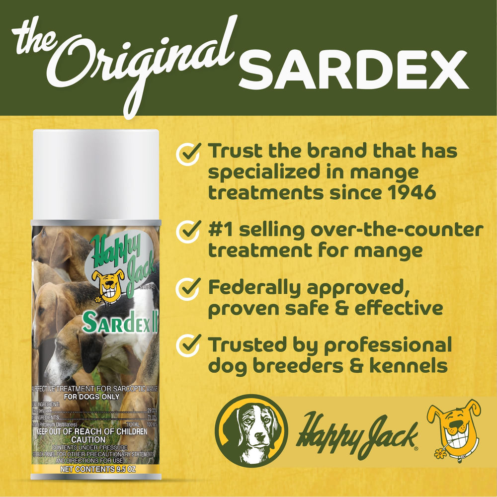Happy Jack Sardex made in USA since 1946 for trusted mange support