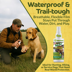 Happy Jack Seal N Heal paw wound care application on a dog's paw