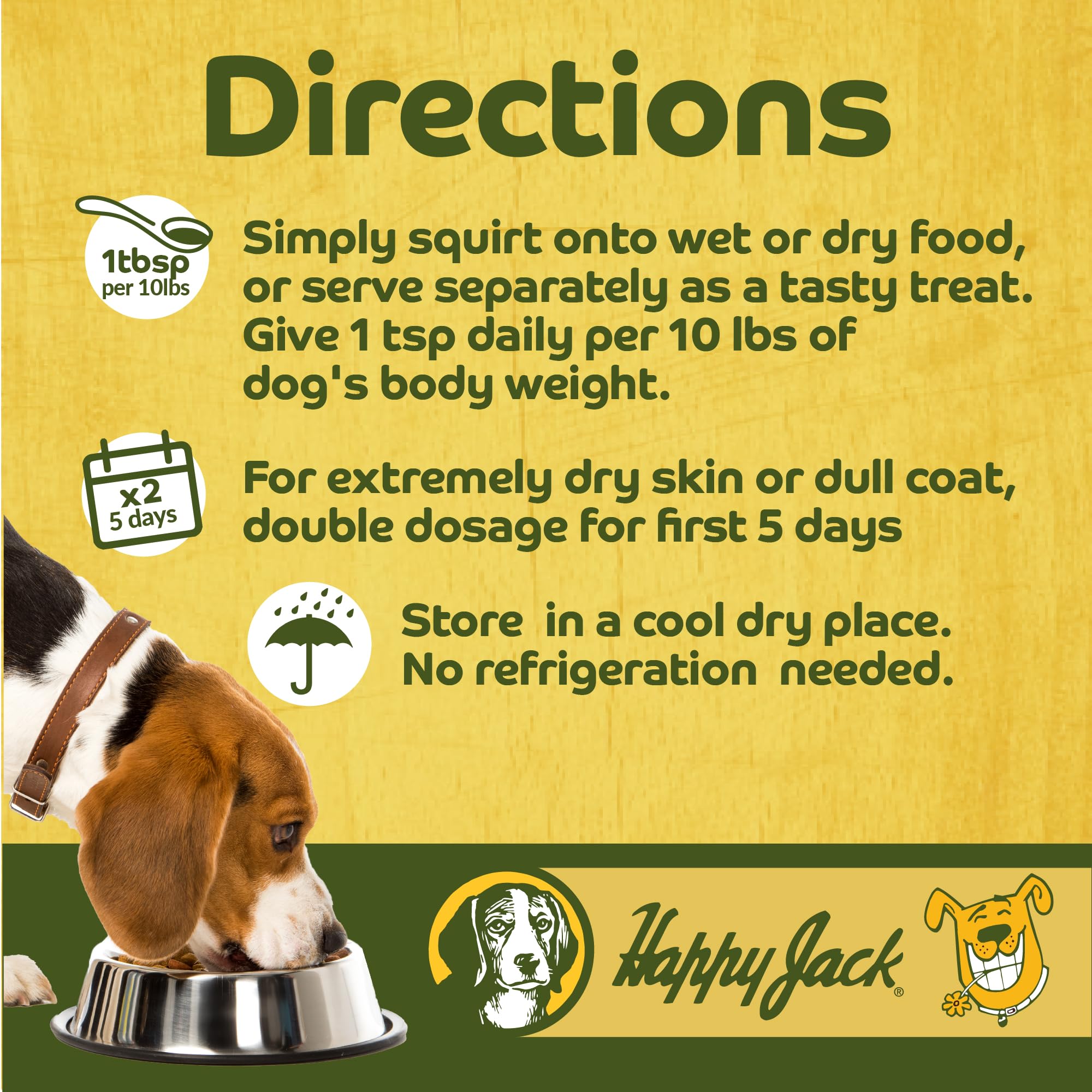 Happy Jack Tonekote on dog coat photo illustrating potential shine and healthier look.