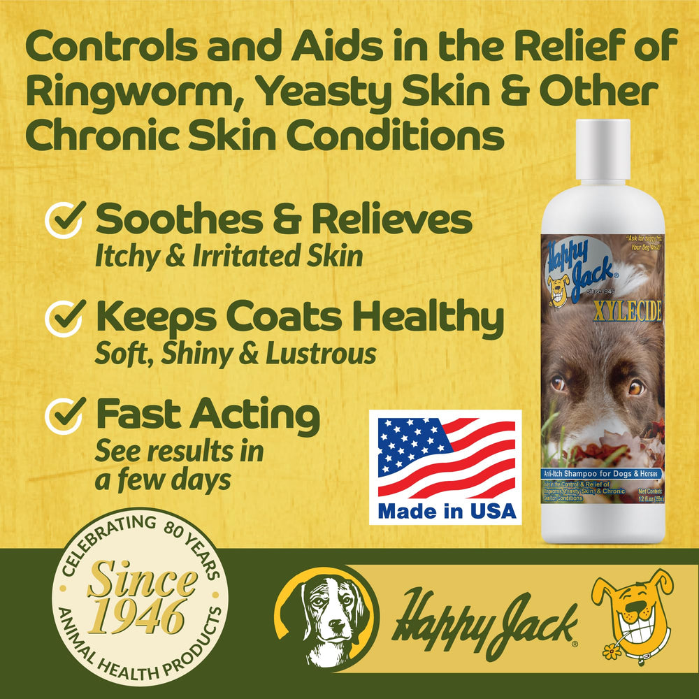 Happy Jack Xylecide being lathered into a dog's coat for itch relief.